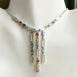 Baguette CZ Art Deco choker Y necklace 🆕